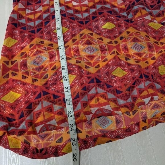 Fun & Flirt Top Women Medium Sheer Tank Geometric Sleeveless Pull Tie Waist M - Picture 7 of 7